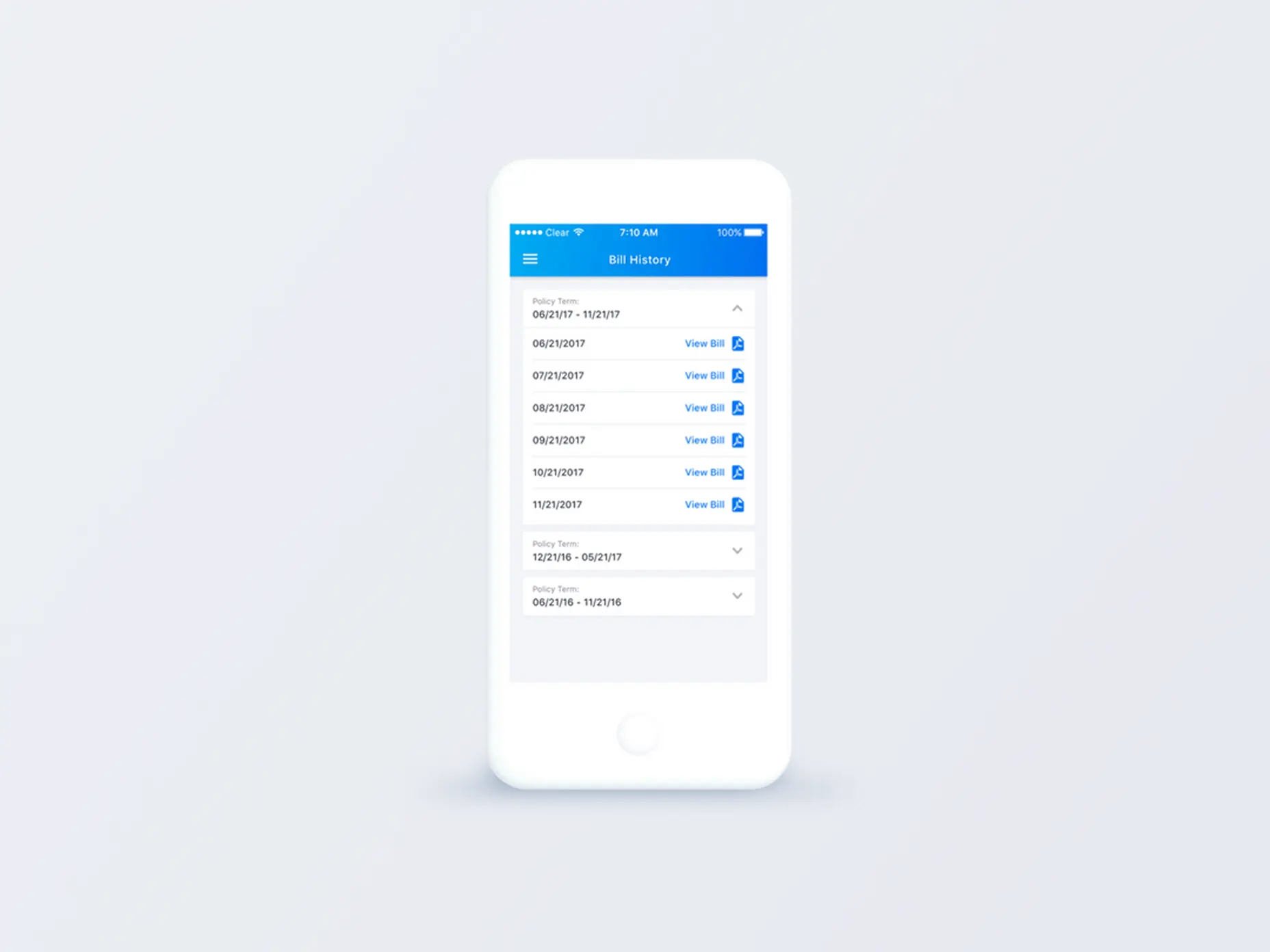 Clearcover iOS app — sharing and document actions