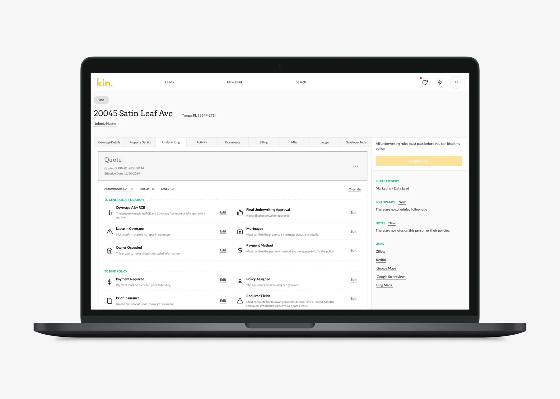 Kintranet — policy and customer workspace